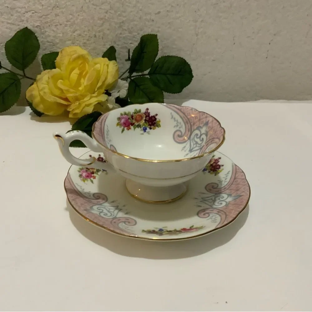 Vintage Mini Coalport Teacup and Saucer floral Bone China Made in England G7